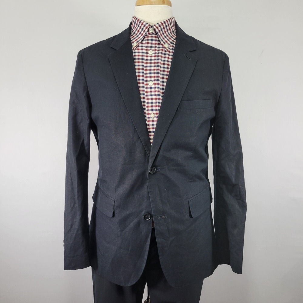 GAP Men's Sport Coat Blazer Two Button DEEP NAVY Cotton Linen Sizeβ Medium